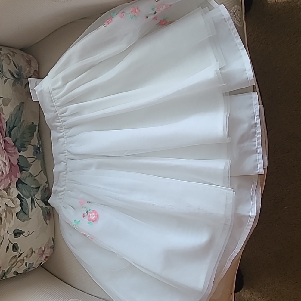 Nwt carters embroidered floral tulle skirt